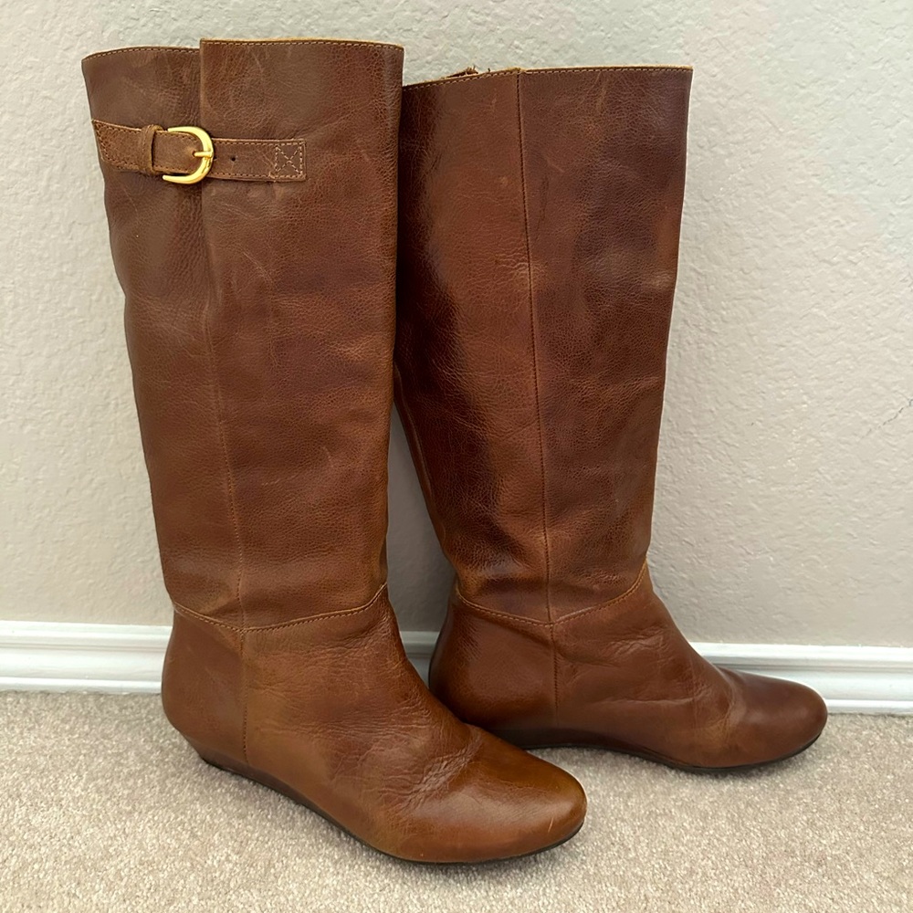 Steve Madden Brown Leather Boots women’s sz 8 Intyce